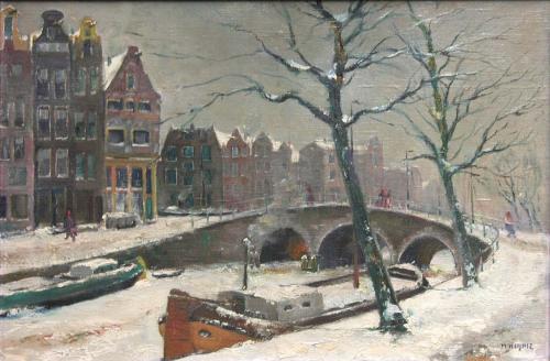 166 Amsterdamse gracht in de sneeuw #e99